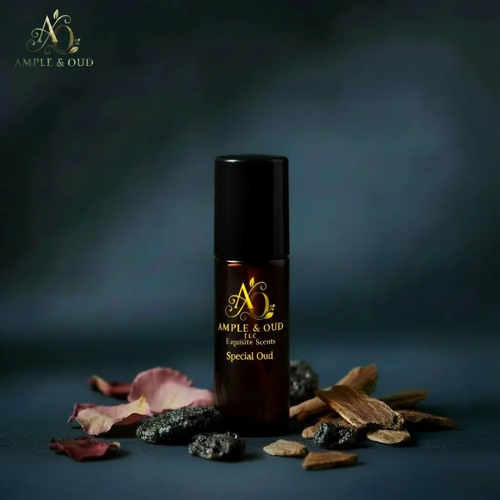 Oud Special Body Oil - 30ML clear glass roll-on with bold gold label