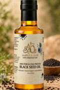 Black Seed Oil bottle with Ample & Oud BSO label